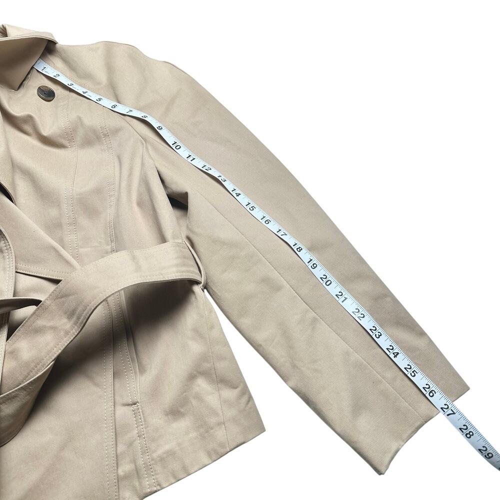 Banana Republic | Women | Beige Chic Cape Back Belted Short Trench Coat | Small - Picture 8 of 16